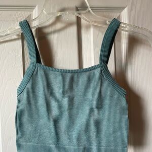 Teal Ribbed Tank Top